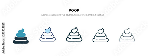 poop icon in different style vector illustration. two colored and black poop vector icons designed in filled, outline, line and stroke style can be used for web, mobile, ui
