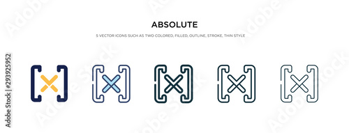 absolute icon in different style vector illustration. two colored and black absolute vector icons designed in filled, outline, line and stroke style can be used for web, mobile, ui