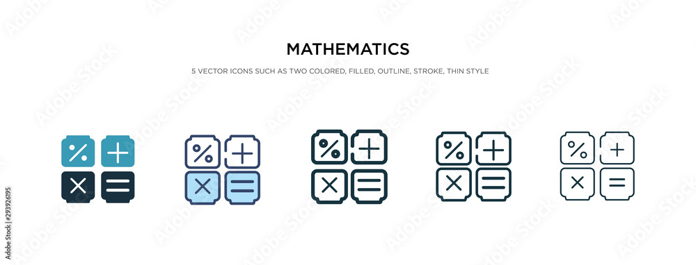 mathematics icon in different style vector illustration. two colored and black mathematics vector icons designed in filled, outline, line and stroke style can be used for web, mobile, ui