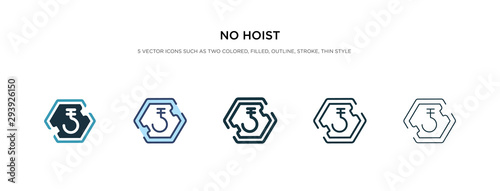 no hoist icon in different style vector illustration. two colored and black no hoist vector icons designed in filled, outline, line and stroke style can be used for web, mobile, ui