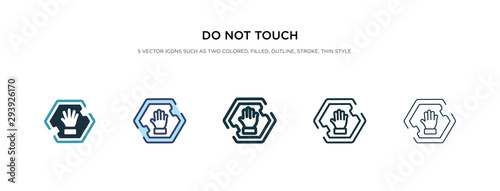 do not touch icon in different style vector illustration. two colored and black do not touch vector icons designed in filled, outline, line and stroke style can be used for web, mobile, ui