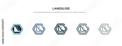 landslide icon in different style vector illustration. two colored and black landslide vector icons designed in filled, outline, line and stroke style can be used for web, mobile, ui