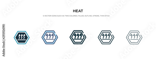 heat icon in different style vector illustration. two colored and black heat vector icons designed in filled, outline, line and stroke style can be used for web, mobile, ui