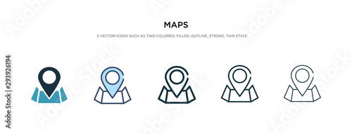 maps icon in different style vector illustration. two colored and black maps vector icons designed in filled, outline, line and stroke style can be used for web, mobile, ui