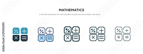 mathematics icon in different style vector illustration. two colored and black mathematics vector icons designed in filled, outline, line and stroke style can be used for web, mobile, ui