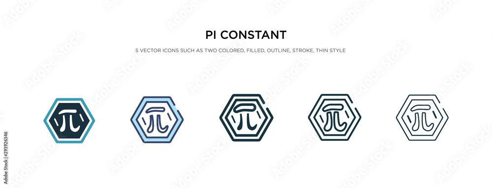 pi constant icon in different style vector illustration. two colored and black pi constant vector icons designed in filled, outline, line and stroke style can be used for web, mobile, ui