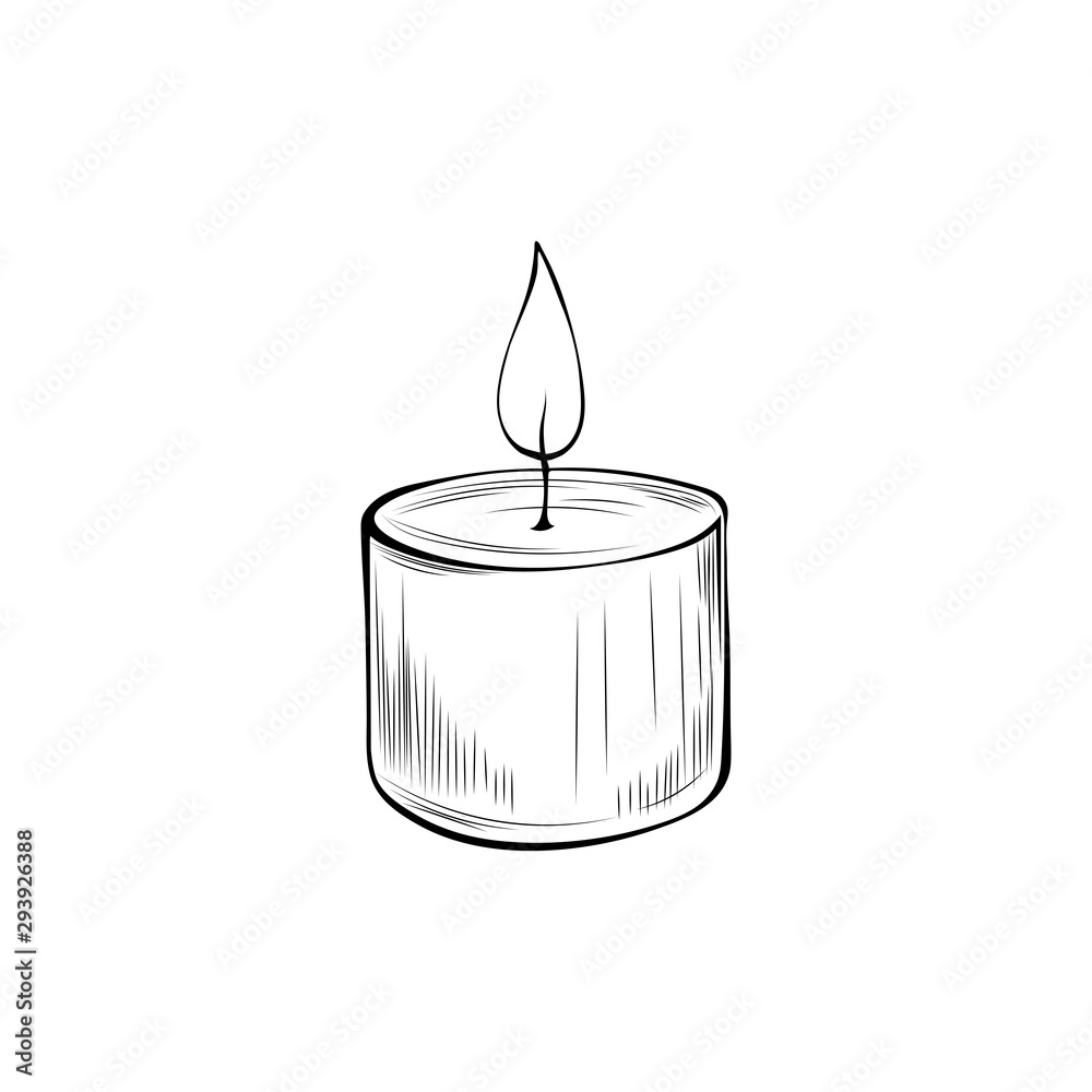 Ink sketch of burning candle  Stock Illustration 70562432  PIXTA