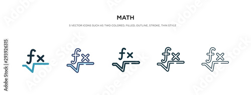 math icon in different style vector illustration. two colored and black math vector icons designed in filled, outline, line and stroke style can be used for web, mobile, ui