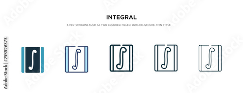 integral icon in different style vector illustration. two colored and black integral vector icons designed in filled, outline, line and stroke style can be used for web, mobile, ui