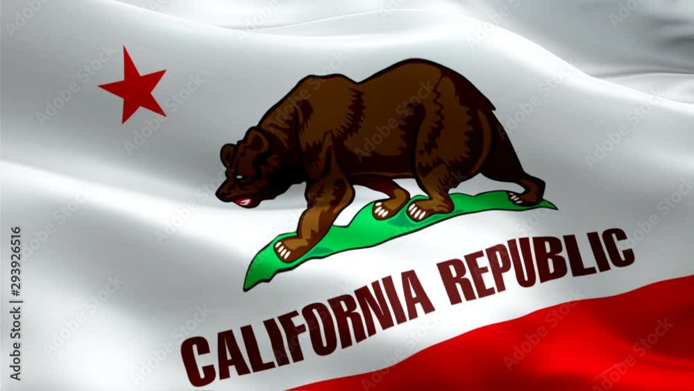 California waving flag. National 3d United States flag waving. U.S. California seamless loop animation. American US State flag HD resolution Background. Los Angeles California flag-Moscow,2 June 2019
