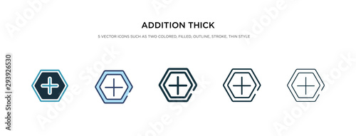 addition thick icon in different style vector illustration. two colored and black addition thick vector icons designed in filled, outline, line and stroke style can be used for web, mobile, ui