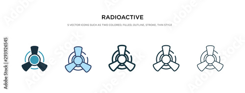 radioactive icon in different style vector illustration. two colored and black radioactive vector icons designed in filled, outline, line and stroke style can be used for web, mobile, ui