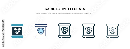 radioactive elements icon in different style vector illustration. two colored and black radioactive elements vector icons designed in filled, outline, line and stroke style can be used for web,