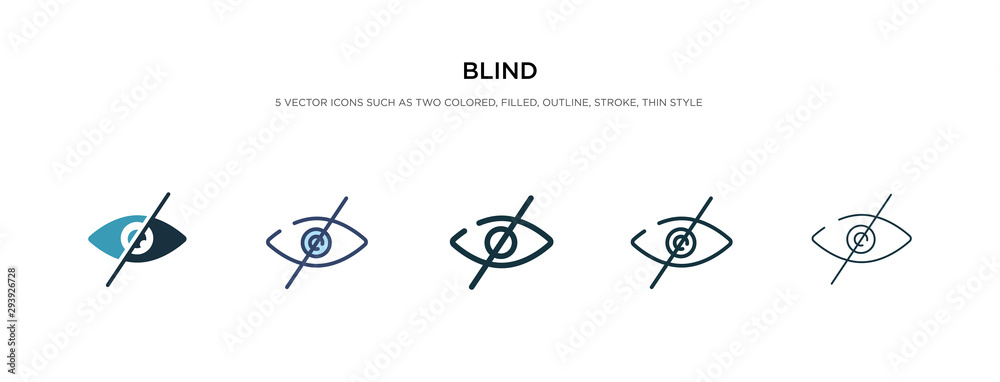 blind icon in different style vector illustration. two colored and black blind vector icons designed in filled, outline, line and stroke style can be used for web, mobile, ui