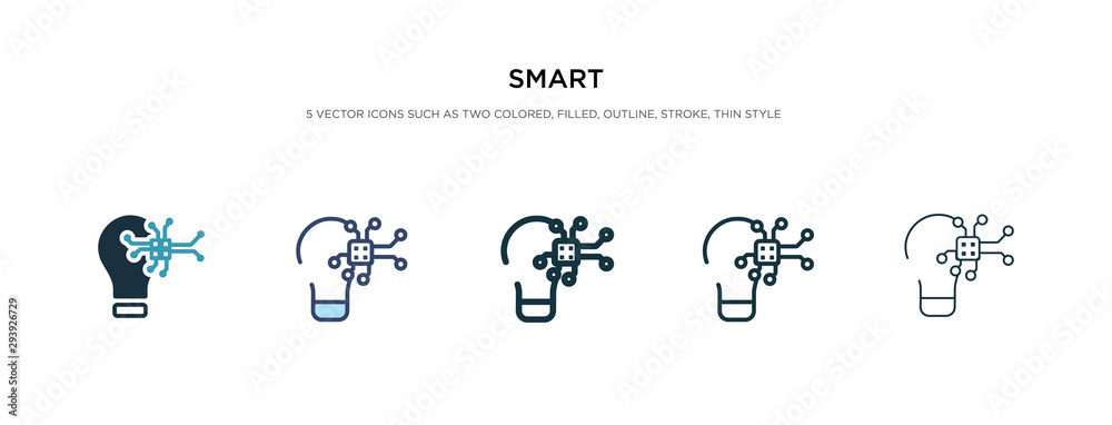 smart icon in different style vector illustration. two colored and black smart vector icons designed in filled, outline, line and stroke style can be used for web, mobile, ui