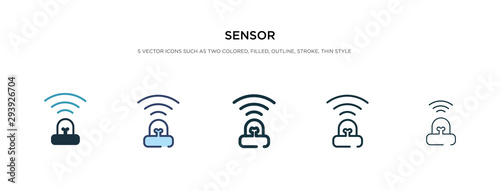 sensor icon in different style vector illustration. two colored and black sensor vector icons designed in filled, outline, line and stroke style can be used for web, mobile, ui