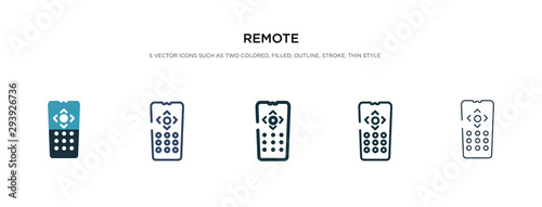 remote icon in different style vector illustration. two colored and black remote vector icons designed in filled, outline, line and stroke style can be used for web, mobile, ui