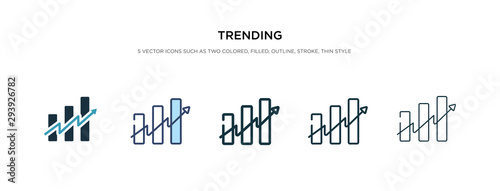 trending icon in different style vector illustration. two colored and black trending vector icons designed in filled, outline, line and stroke style can be used for web, mobile, ui photo