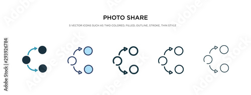 photo share icon in different style vector illustration. two colored and black photo share vector icons designed in filled, outline, line and stroke style can be used for web, mobile, ui