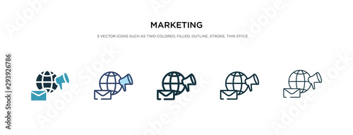 marketing icon in different style vector illustration. two colored and black marketing vector icons designed in filled, outline, line and stroke style can be used for web, mobile, ui