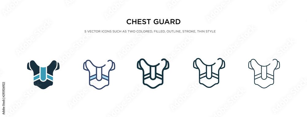 chest guard icon in different style vector illustration. two colored and black chest guard vector icons designed in filled, outline, line and stroke style can be used for web, mobile, ui