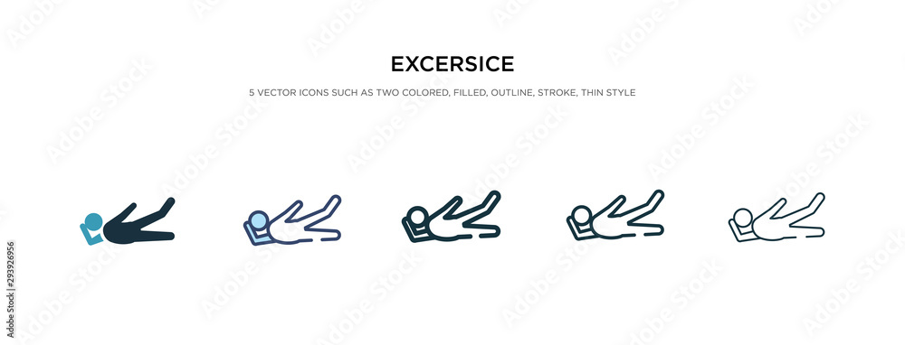 excersice icon in different style vector illustration. two colored and black excersice vector icons designed in filled, outline, line and stroke style can be used for web, mobile, ui