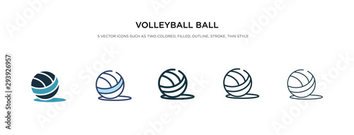 volleyball ball icon in different style vector illustration. two colored and black volleyball ball vector icons designed in filled, outline, line and stroke style can be used for web, mobile, ui