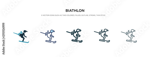 biathlon icon in different style vector illustration. two colored and black biathlon vector icons designed in filled, outline, line and stroke style can be used for web, mobile, ui