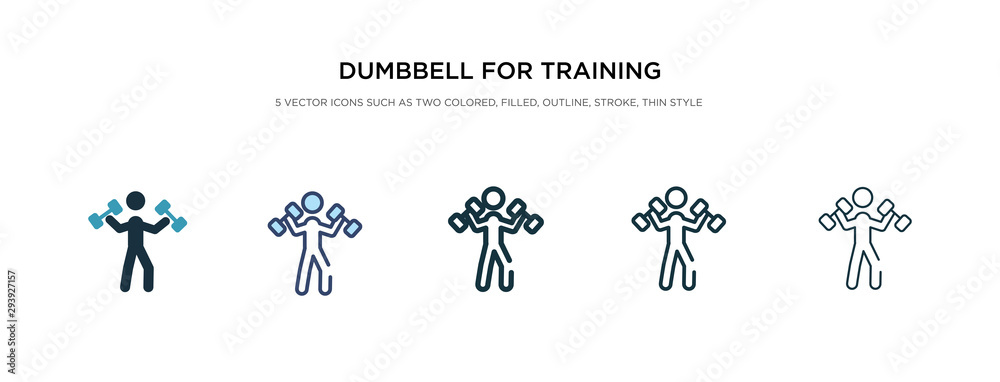 dumbbell for training icon in different style vector illustration. two colored and black dumbbell for training vector icons designed in filled, outline, line and stroke style can be used for web,