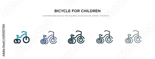 bicycle for children icon in different style vector illustration. two colored and black bicycle for children vector icons designed in filled, outline, line and stroke style can be used for web,