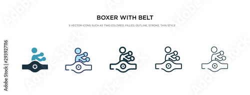 boxer with belt icon in different style vector illustration. two colored and black boxer with belt vector icons designed in filled, outline, line and stroke style can be used for web, mobile, ui