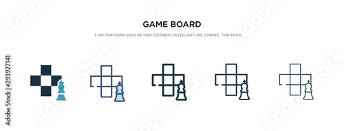 game board icon in different style vector illustration. two colored and black game board vector icons designed in filled, outline, line and stroke style can be used for web, mobile, ui