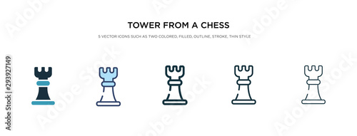 tower from a chess set icon in different style vector illustration. two colored and black tower from a chess set vector icons designed in filled, outline, line and stroke style can be used for web,