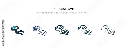 exercise gym icon in different style vector illustration. two colored and black exercise gym vector icons designed in filled, outline, line and stroke style can be used for web, mobile, ui