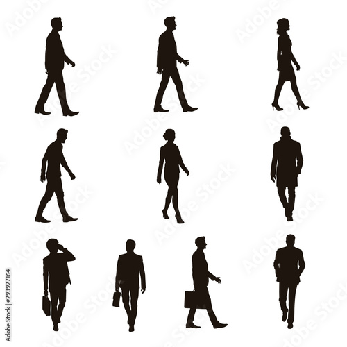 People Walking Silhouettes