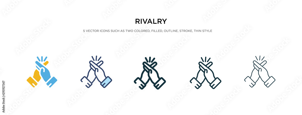 rivalry icon in different style vector illustration. two colored and black rivalry vector icons designed in filled, outline, line and stroke style can be used for web, mobile, ui rivalry icon in different style vector illustration. two colored and black rivalry vector icons designed in filled, outline, line and stroke style can be used for web, mobile, ui