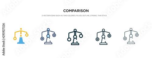 comparison icon in different style vector illustration. two colored and black comparison vector icons designed in filled, outline, line and stroke style can be used for web, mobile, ui