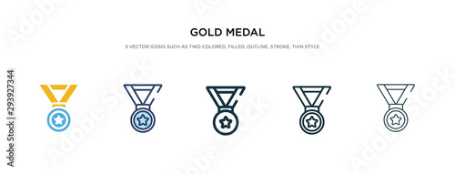 gold medal icon in different style vector illustration. two colored and black gold medal vector icons designed in filled, outline, line and stroke style can be used for web, mobile, ui