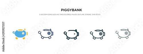 piggybank icon in different style vector illustration. two colored and black piggybank vector icons designed in filled, outline, line and stroke style can be used for web, mobile, ui