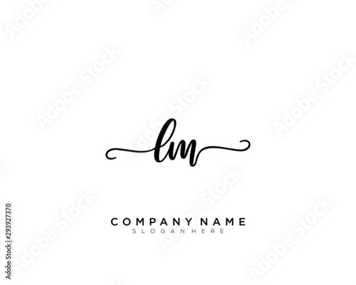 LM Initial Handwriting Logo Vector