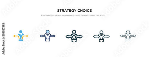 strategy choice icon in different style vector illustration. two colored and black strategy choice vector icons designed in filled, outline, line and stroke style can be used for web, mobile, ui