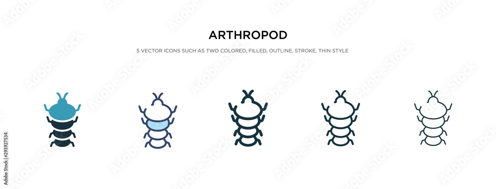 arthropod icon in different style vector illustration. two colored and black arthropod vector icons designed in filled, outline, line and stroke style can be used for web, mobile, ui