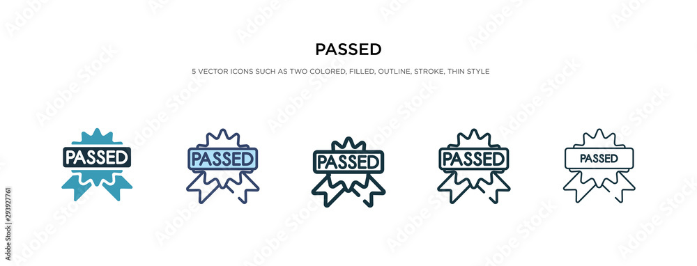 passed icon in different style vector illustration. two colored and black passed vector icons designed in filled, outline, line and stroke style can be used for web, mobile, ui