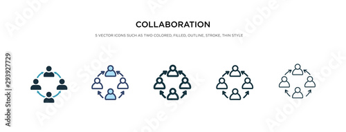 collaboration icon in different style vector illustration. two colored and black collaboration vector icons designed in filled, outline, line and stroke style can be used for web, mobile, ui
