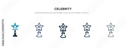 celebrity icon in different style vector illustration. two colored and black celebrity vector icons designed in filled, outline, line and stroke style can be used for web, mobile, ui