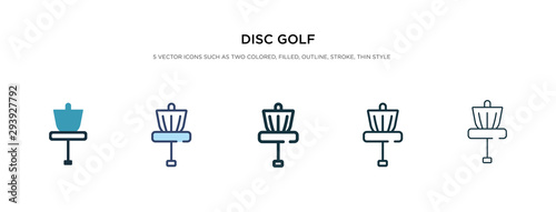 disc golf icon in different style vector illustration. two colored and black disc golf vector icons designed in filled, outline, line and stroke style can be used for web, mobile, ui