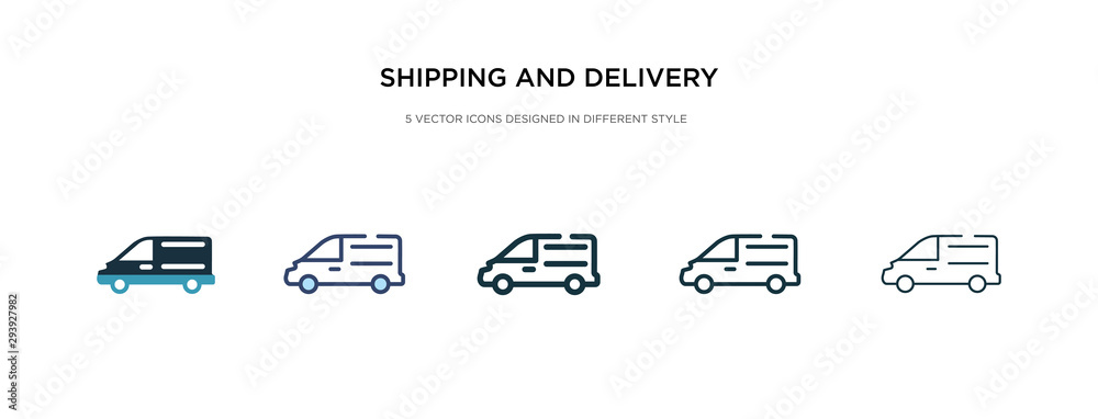 shipping and delivery icon in different style vector illustration. two colored and black shipping and delivery vector icons designed in filled, outline, line stroke style can be used for web, shipping and delivery icon in different style vector illustration. two colored and black shipping and delivery vector icons designed in filled, outline, line stroke style can be used for web,