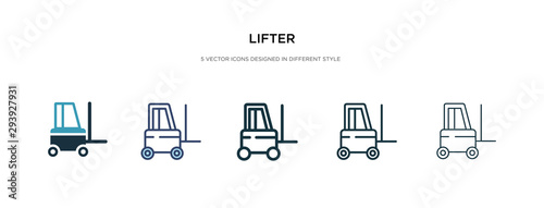 lifter icon in different style vector illustration. two colored and black lifter vector icons designed in filled, outline, line and stroke style can be used for web, mobile, ui