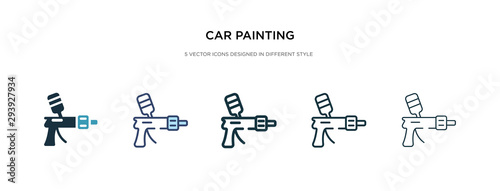 car painting icon in different style vector illustration. two colored and black car painting vector icons designed in filled, outline, line and stroke style can be used for web, mobile, ui