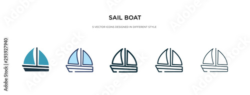 sail boat icon in different style vector illustration. two colored and black sail boat vector icons designed in filled, outline, line and stroke style can be used for web, mobile, ui